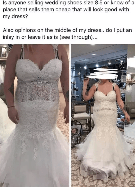 Пользователи Facebook посоветовали невесте сжечь плохо сидящее свадебное платье