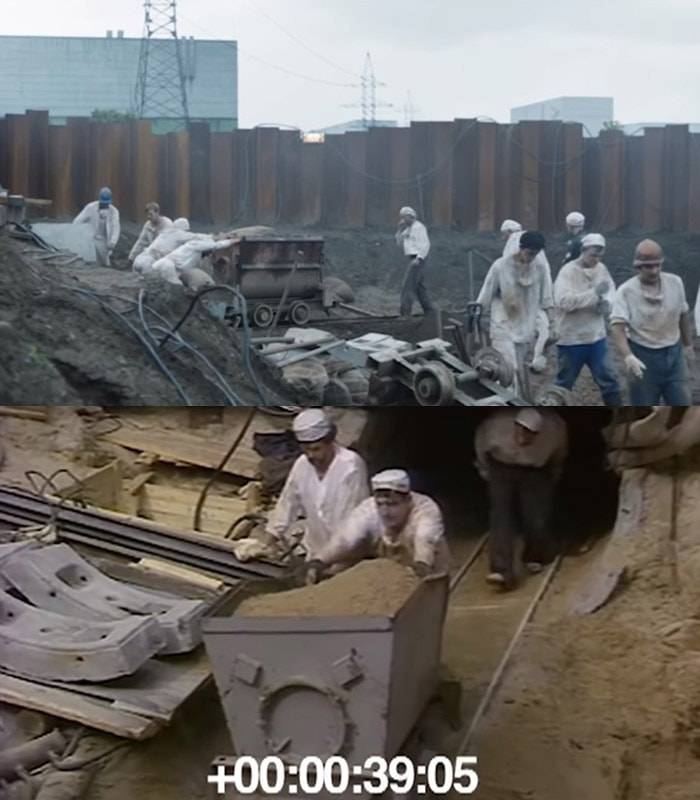 13 кадров из сериала «Чернобыль» по сравнению с документальной хроникой